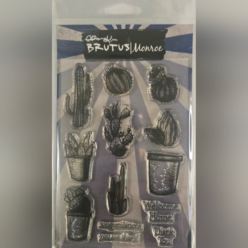 Brutus Monroe  Sharp Stuff Cactus Photopolymer Cling Stamp Set 

NEW in package